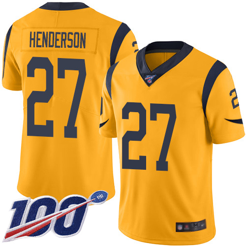 Los Angeles Rams Limited Gold Men Darrell Henderson Jersey NFL Football #27 100th Season Rush Vapor Untouchable
